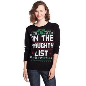 On the naughty list holiday sweater
